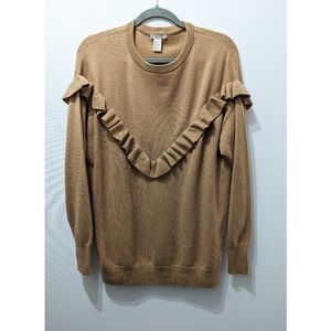 H&M Oversized Wool-blend Sweater With Ruffles Size M
